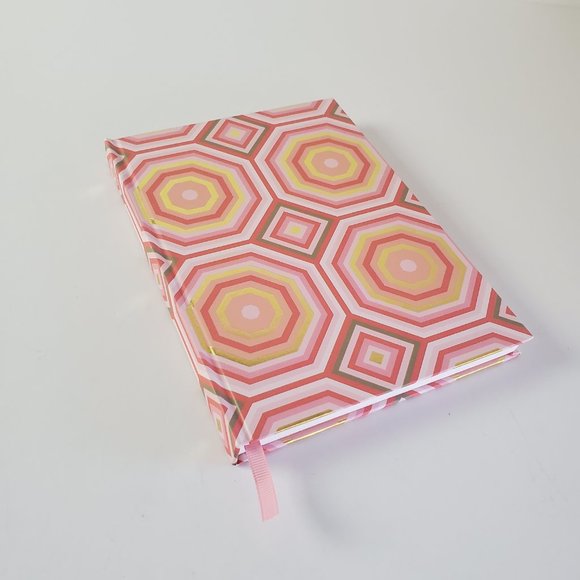 World Market Pink Lined Geometric Hardcover Journal 80 Pages Never Used - Picture 4 of 9